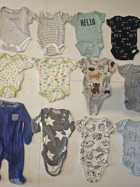Newborn Carter's Gerber Modern Moments Body Suits Sleeper One Piece Boys 12...